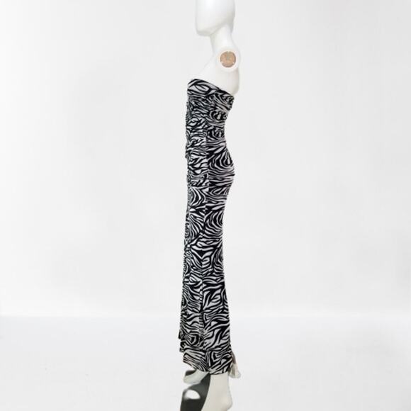 Women's Zebra Print Super Sexy Fit Bodycon Full Length Maxi Dress, Size: S, New - Picture 5 of 9